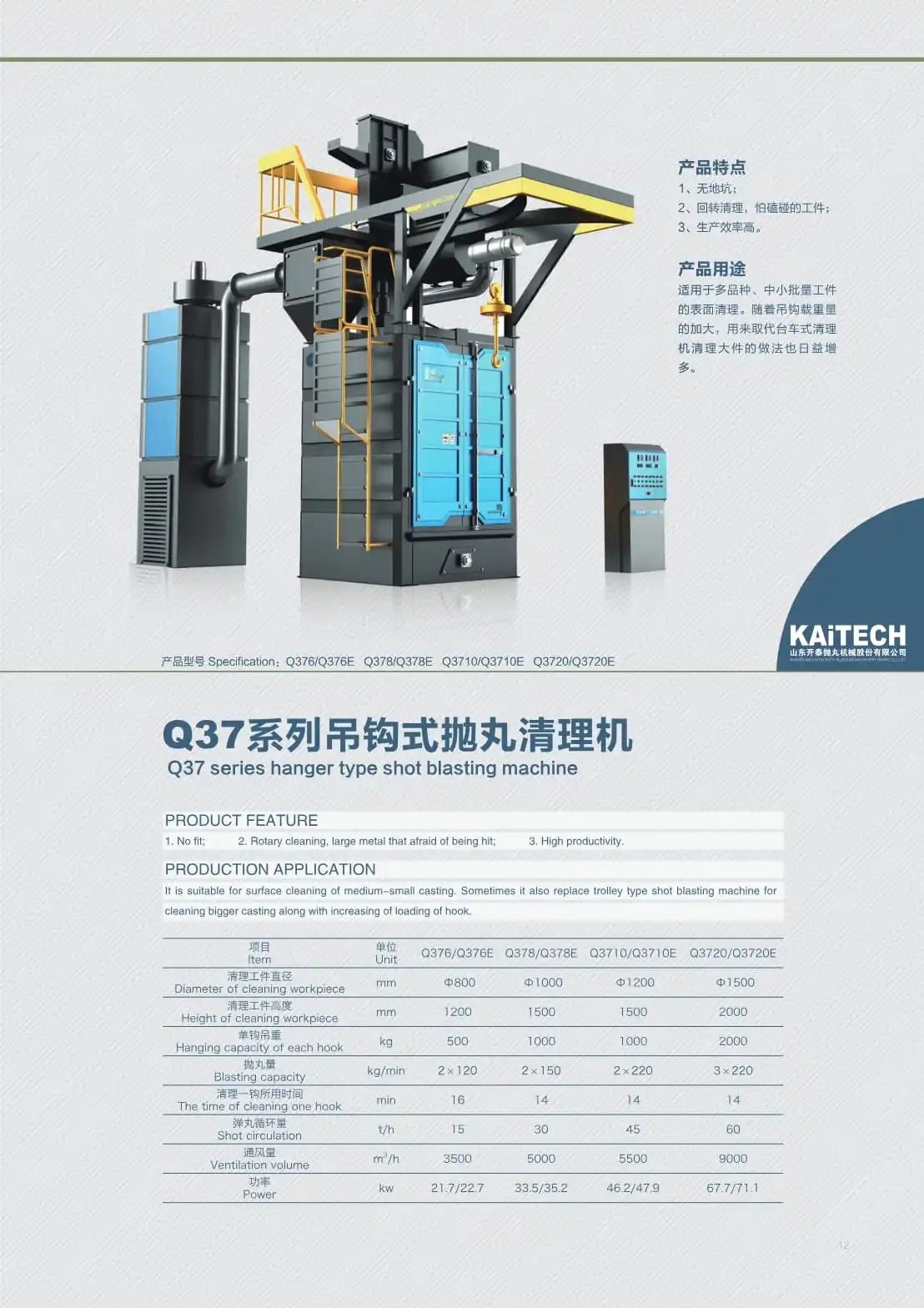 Q37 Series Hanger Type Shot Blasting Machine
