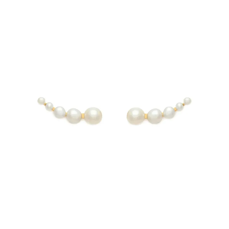 

QLEESI 2022 Ladies Summer Silver 925 Sterling Earings Handmade Pearl 18K Gold Earrings