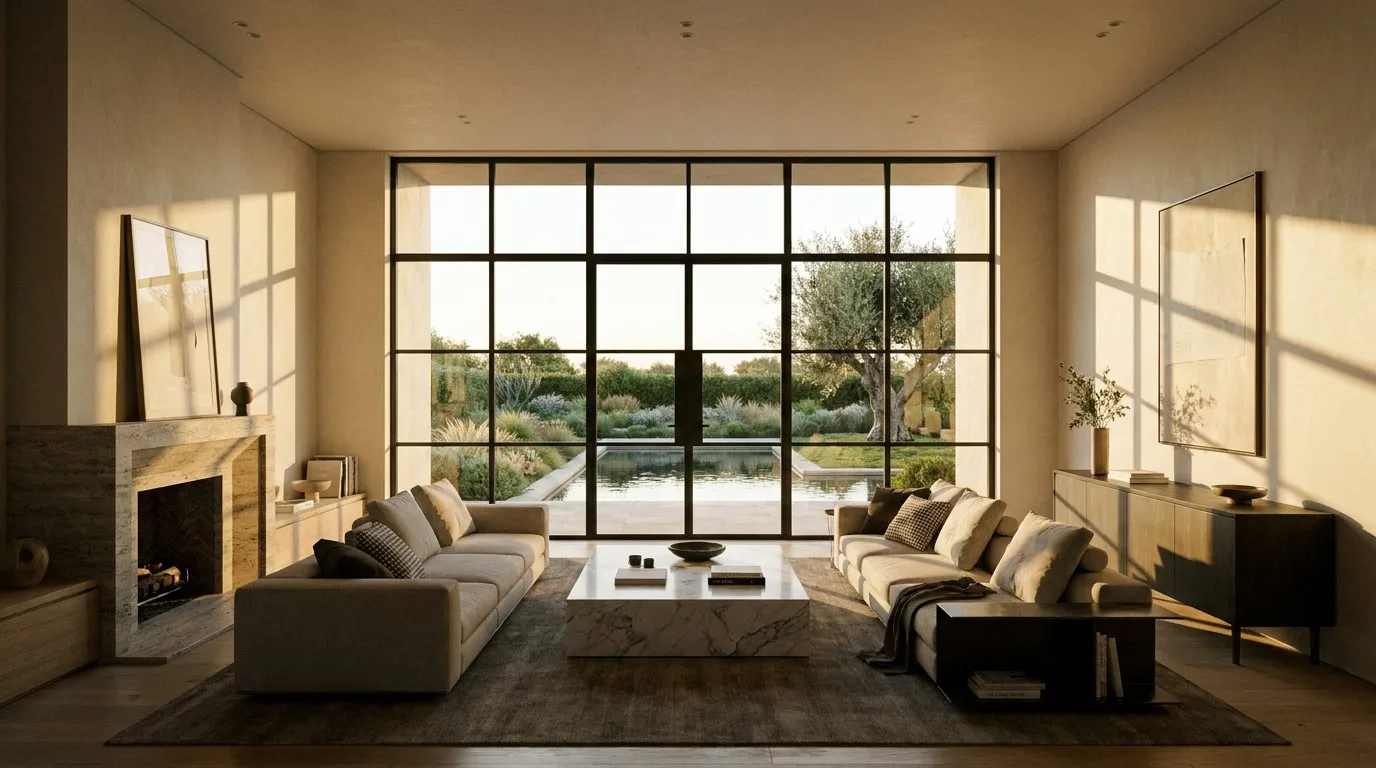Luxury villa with black aluminum casement windows lifestyle Foshan Richocean Factory