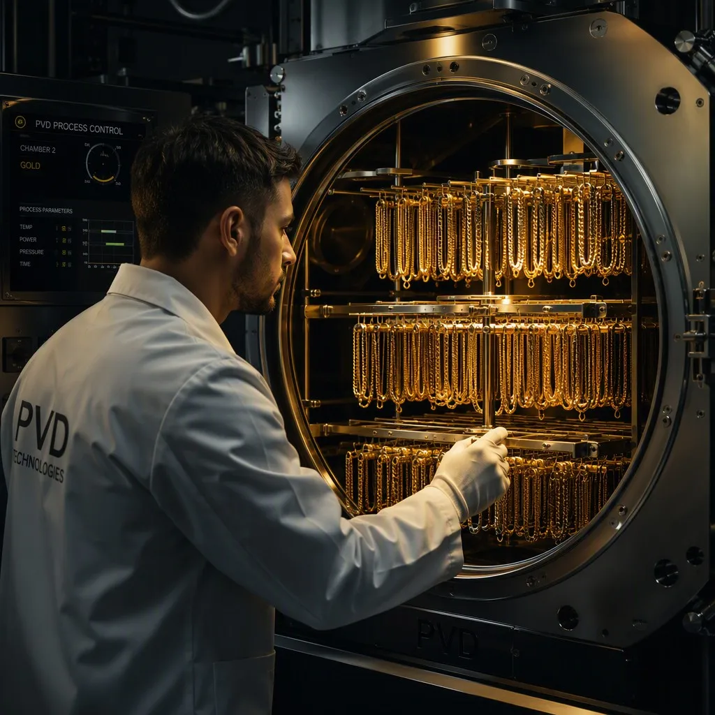 Tech Inspecting PVD Chamber