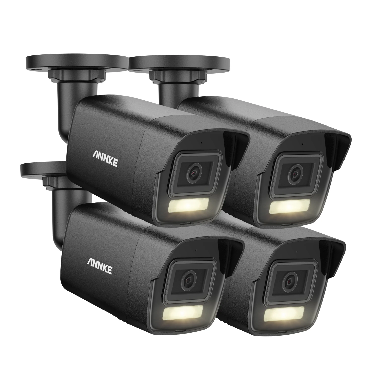 

ANNKE 3K(5MP) PoE IP Bullet Camera 4pcs Set Black Color Outdoor CCTV Camera with AI & smart dual light & Microphone