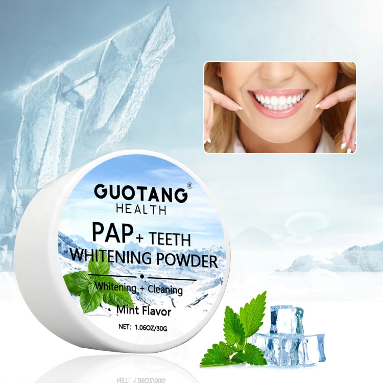 

Natural Shell Remove Tooth Stains Oral Hygiene Cleaning Pap Teeth Whitening Powder With Private Logo