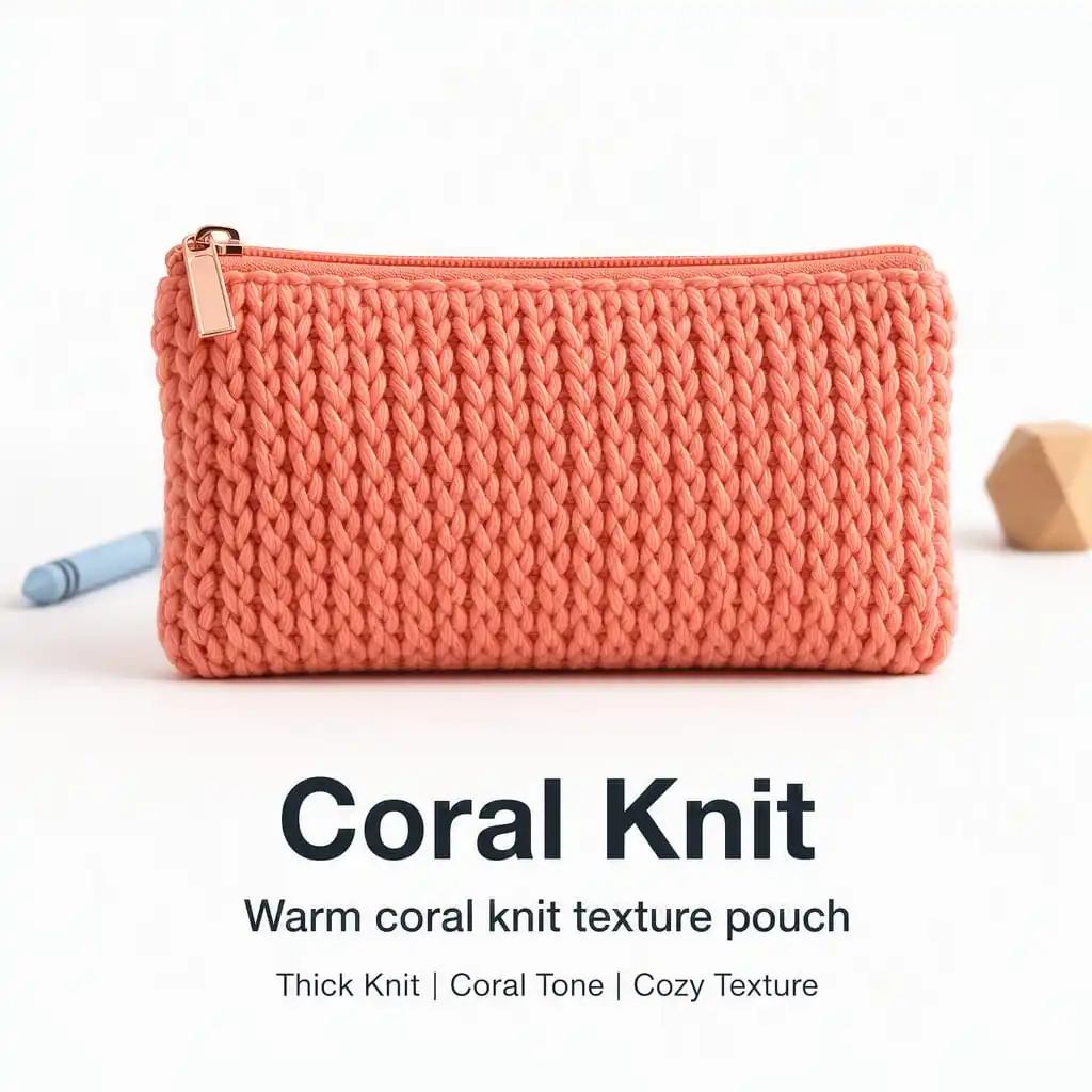 Coral Knit thick knit pencil pouch