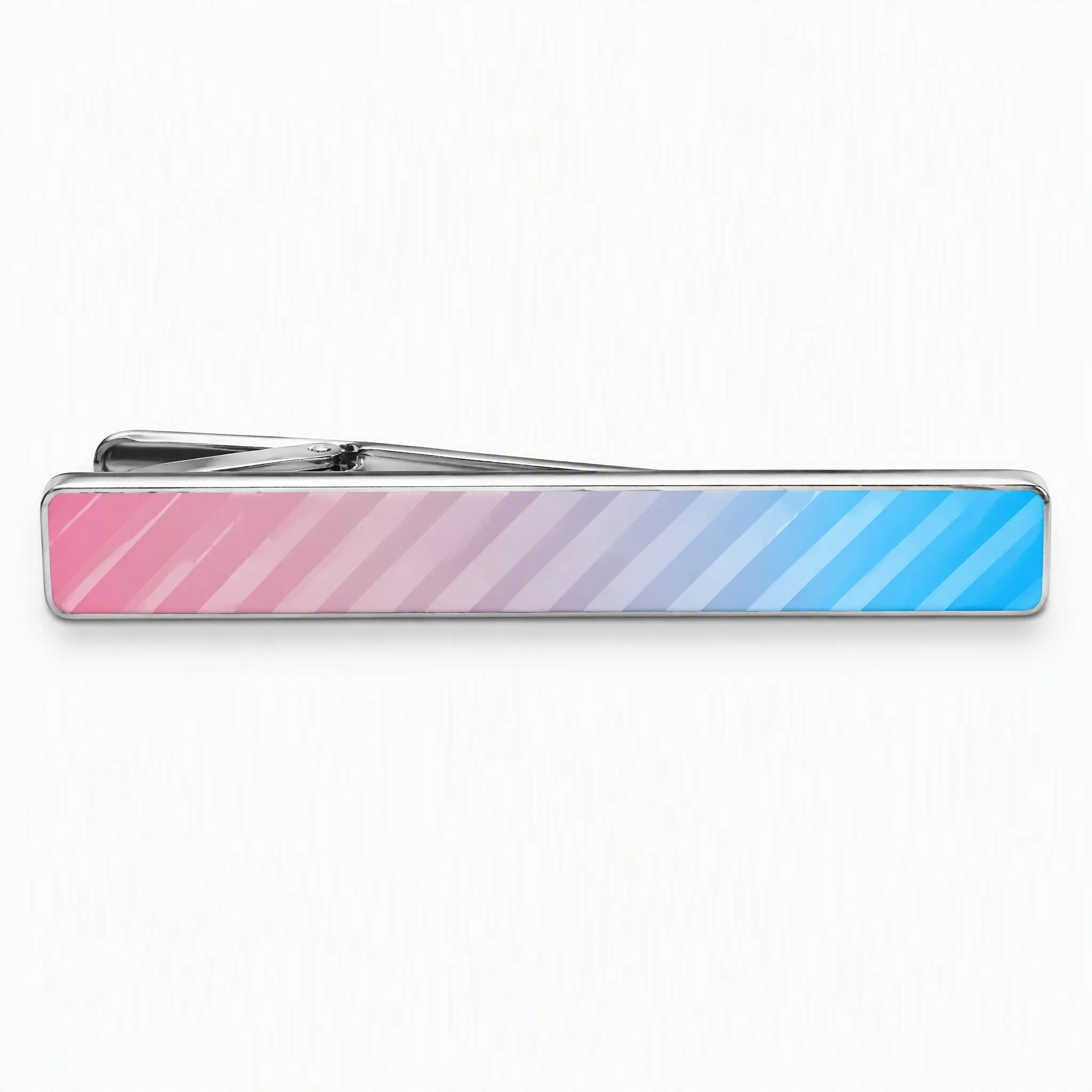 UV printed tie clip front view on white background