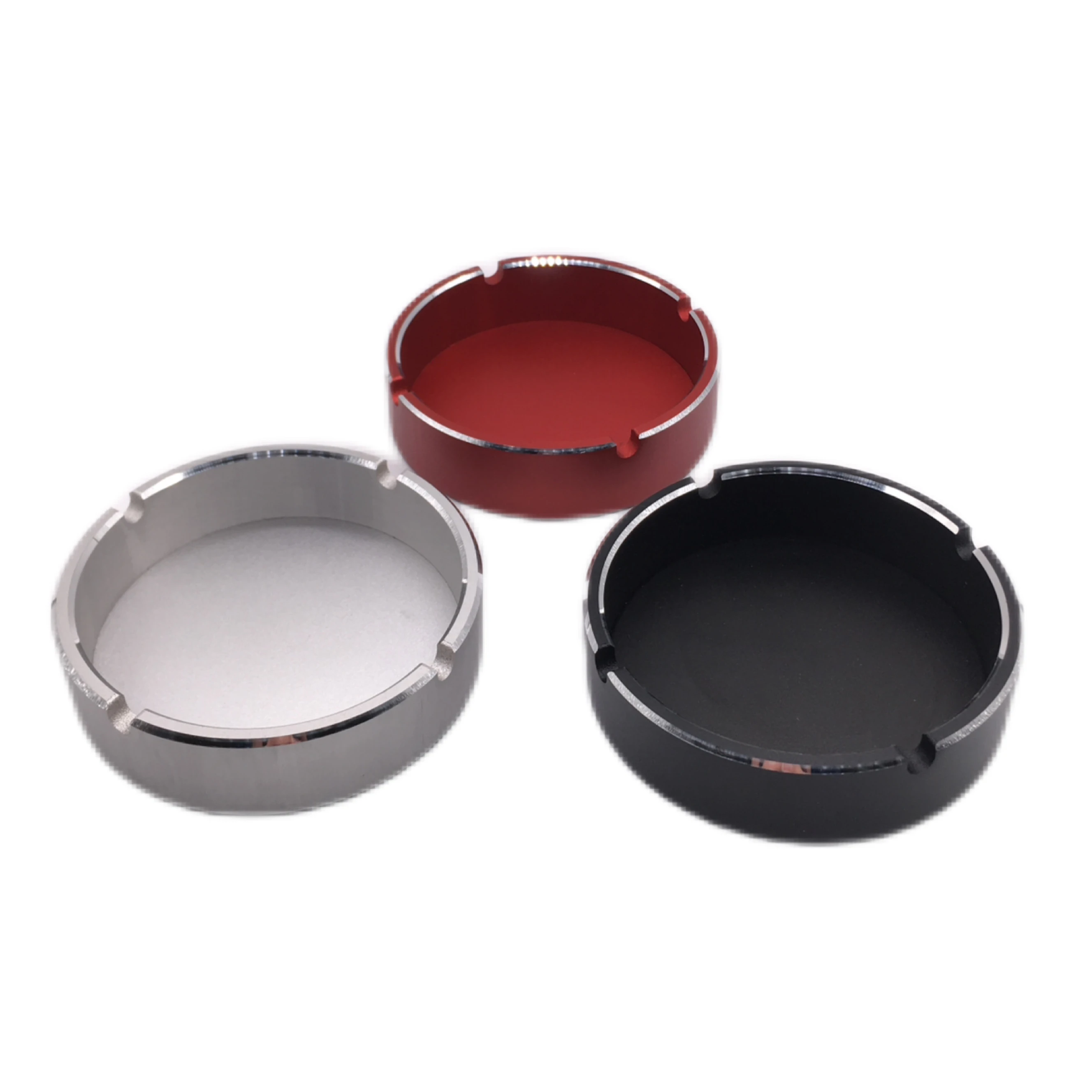 Image of Aluminum alloy ashtray anti drop thickened three slot cigarette holder