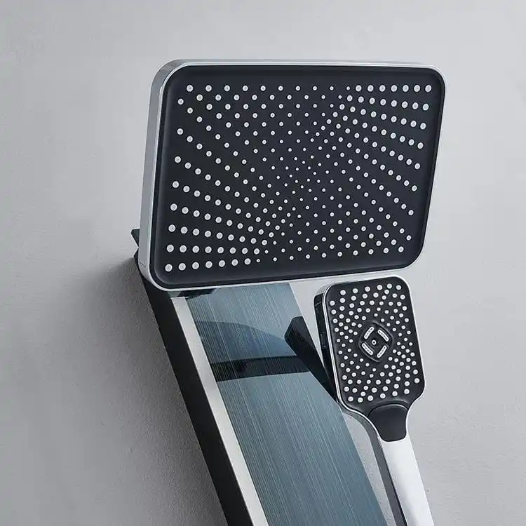 brushed-titanium-black-shower-tower-overhead