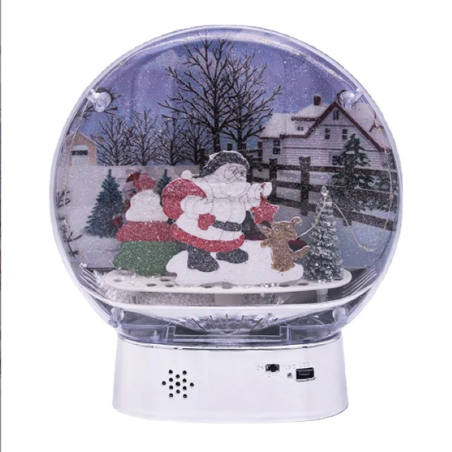 

LED Snowman Christmas Glass Balls Ornaments Music Light Box for Gift Ideas Christmas Holiday and Decorations