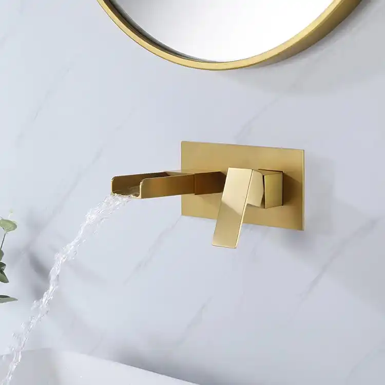 Gold Waterfall Wall Basin Mixer Model 94 02928 Hydro-Flow Performance gold-waterfall-wall-basin-mixer-water-flow