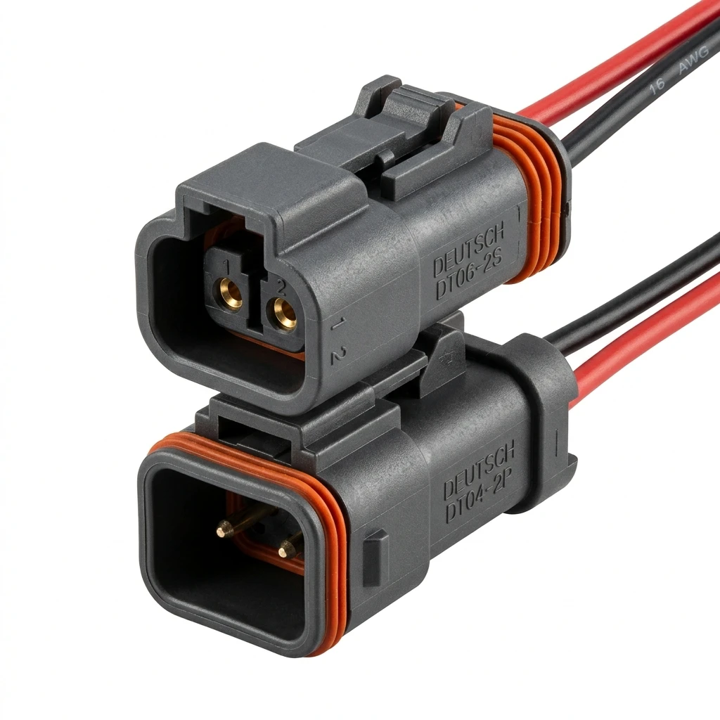 Deutsch DT Style DT06-2S 2-Pin Sealed Waterproof Automotive Connector