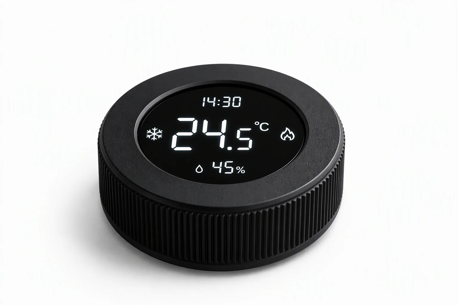 Round rotary knob controller with circular temperature display