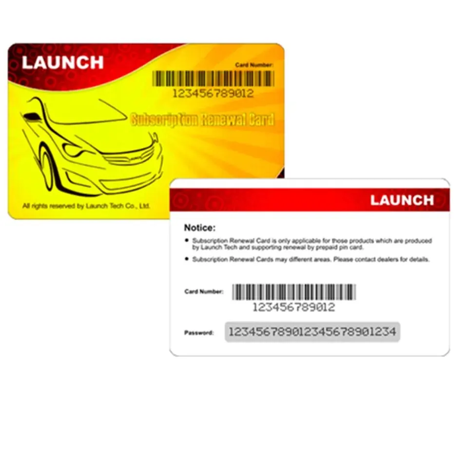 

2 Years Launch Original Pin Renewal Card 12V Gasoline Software for Launch Diagnostic Machine