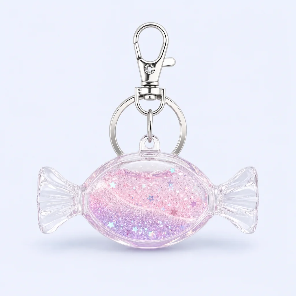 45-Degree Perspective View - Quicksand Candy Keychain