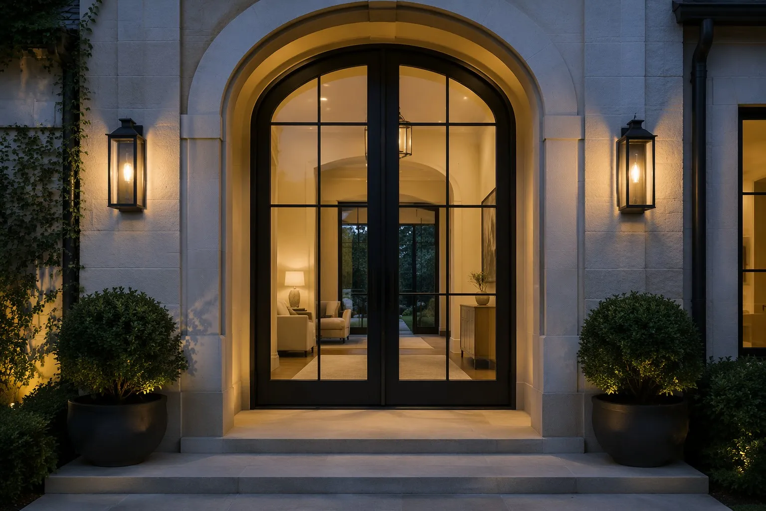 Luxury villa entrance with premium China aluminum casement door