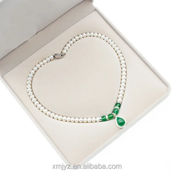 

Certified Factory Wholesale Natural Freshwater Pearl Necklace S925 Silver Inlaid Chalcedony Necklace Mother's Day Gift