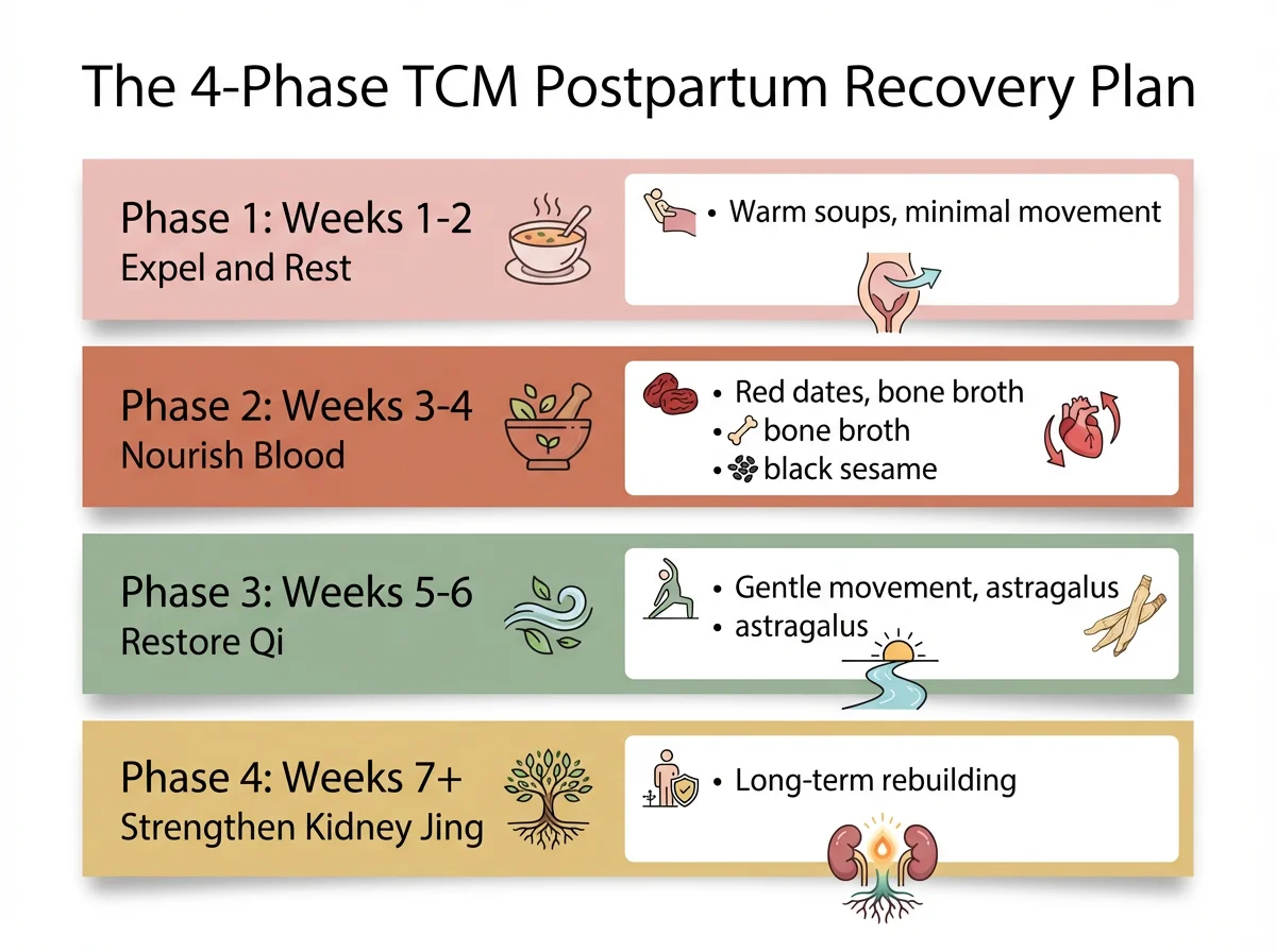 4-Phase TCM Postpartum Recovery Plan
