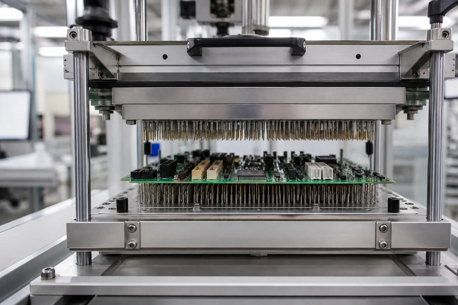 In-circuit test fixture with a bed-of-nails