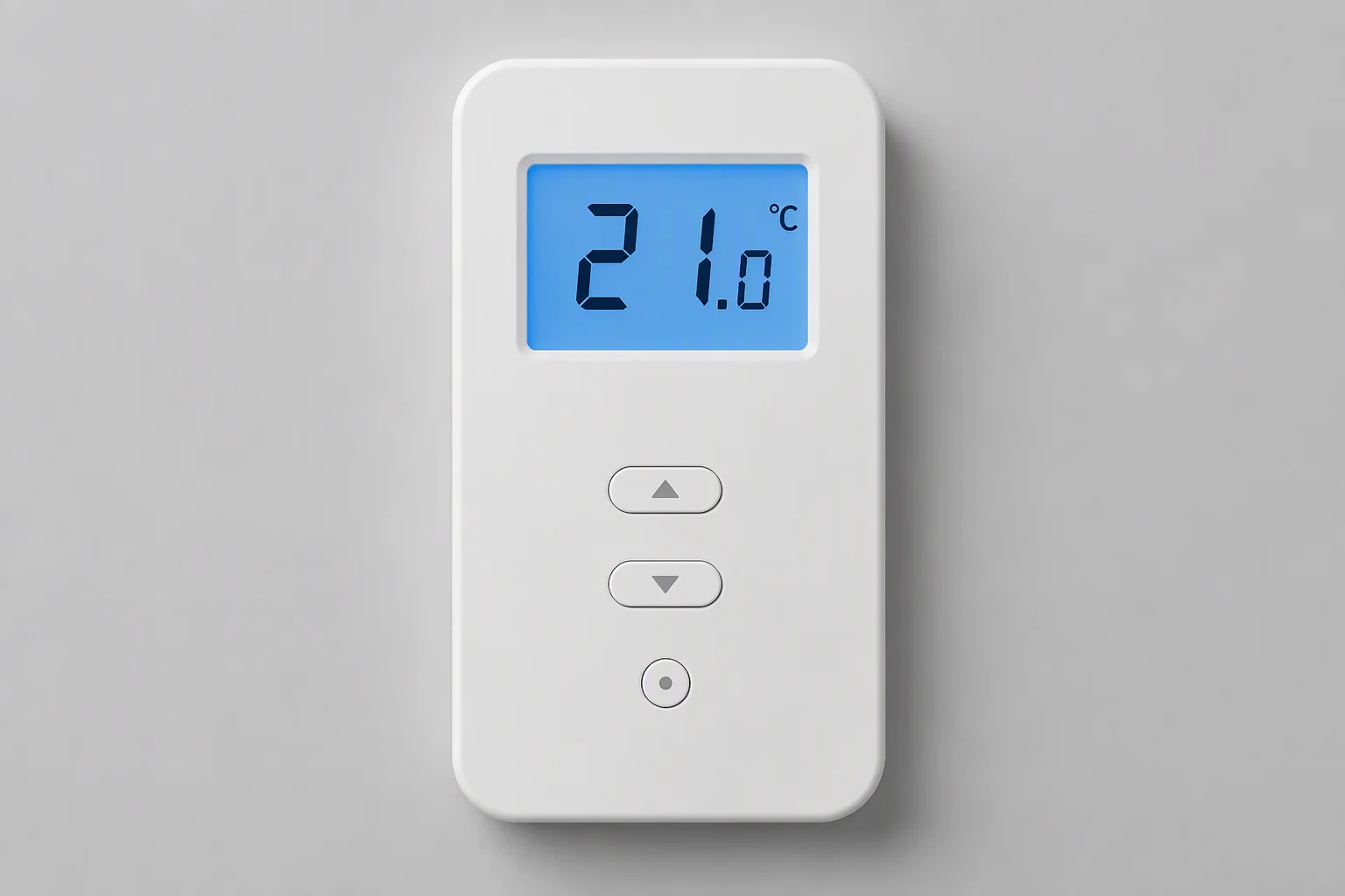 Vertical wall-mounted HVAC temperature controller