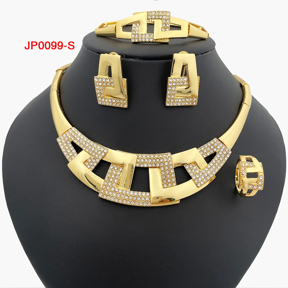 

exhibidores jewelry juepei design 24k gold plated real african popular jewelry set