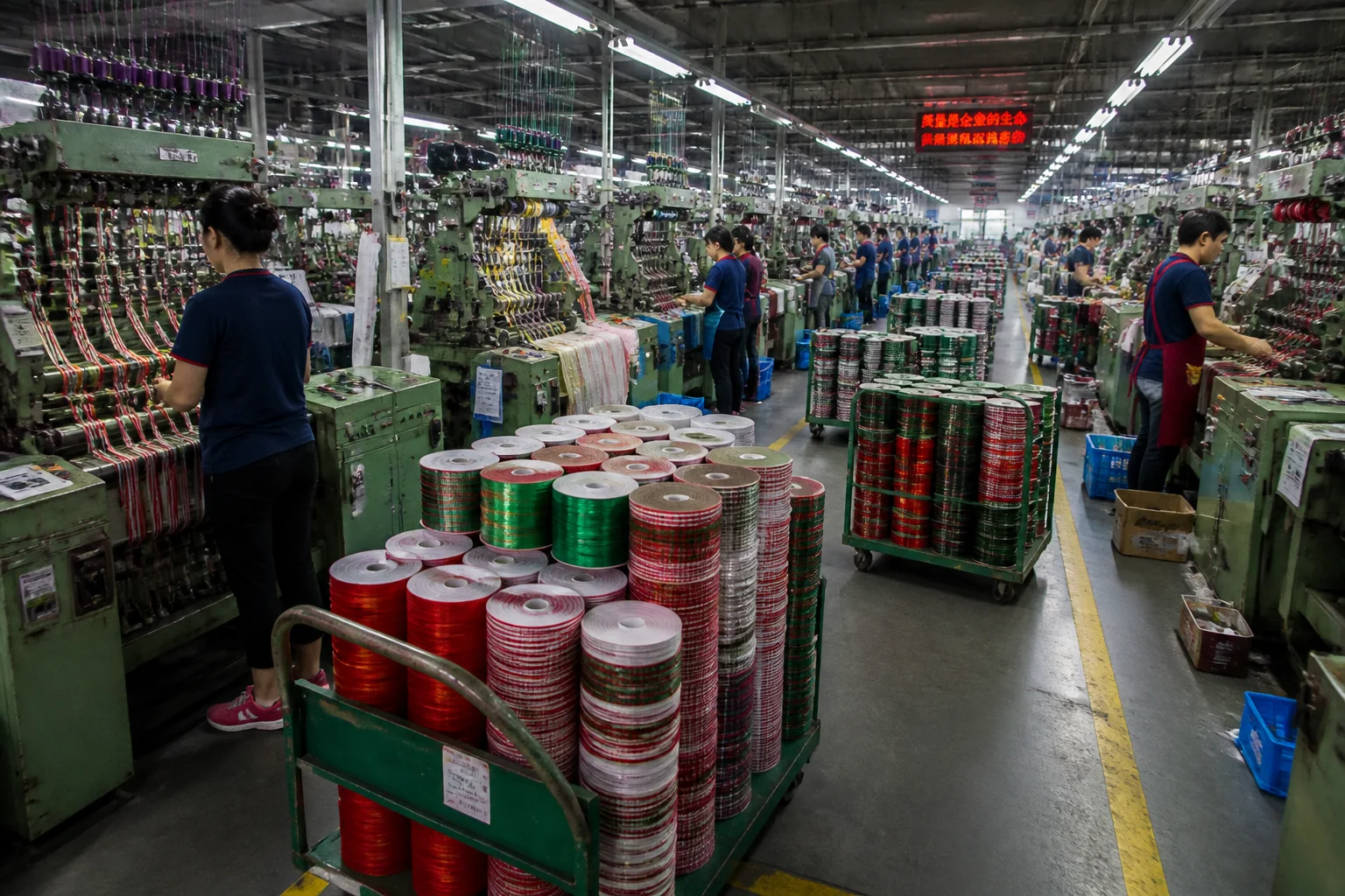 Meisida ribbon factory production floor operating at peak season capacity