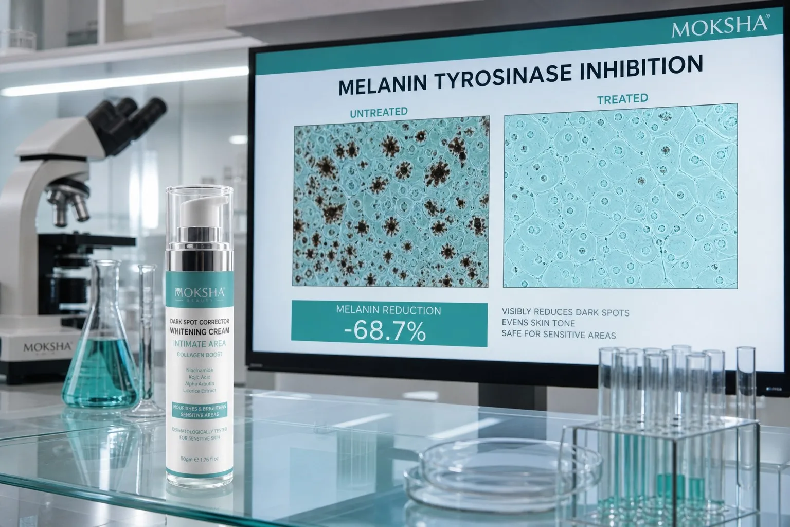Underarm Whitening Lab Report: Melanin inhibition and sensitive area clinical data