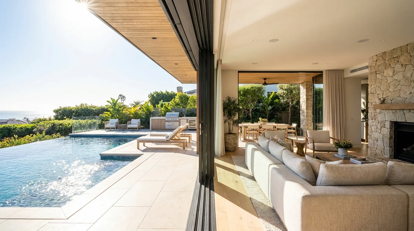 High-end Aluminum Folding Doors in Modern Architectural Setting China Foshan Richocean