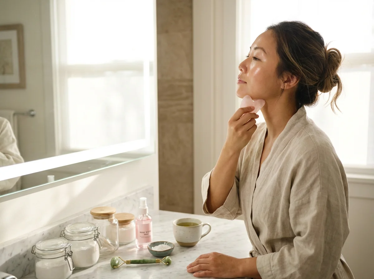 TCM facial gua sha routine for clear skin