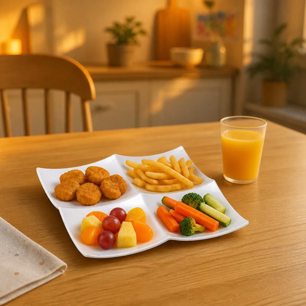 Family kids meal scene