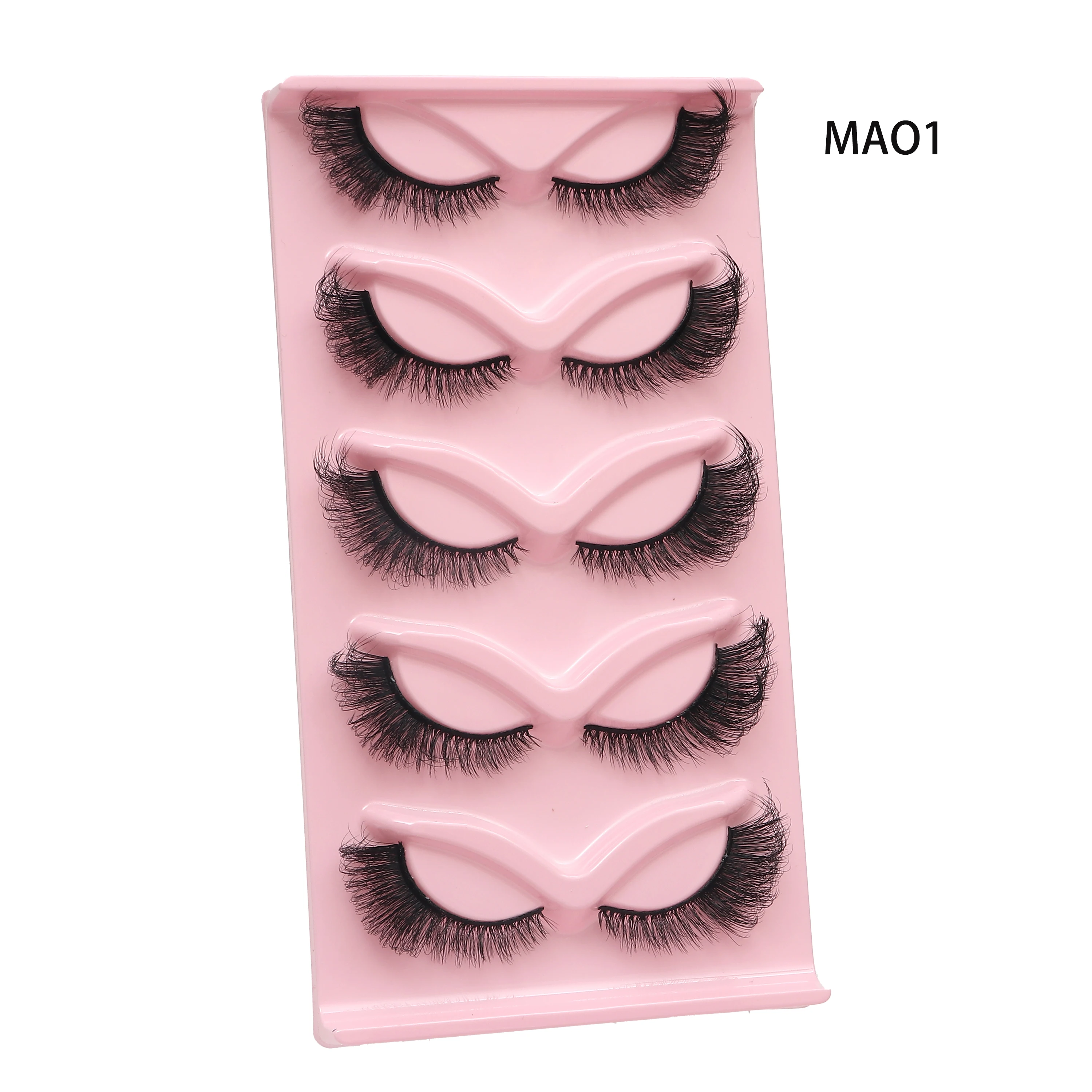 

Cat eye Eyelashes 3D Natural False Lashes Fluffy Soft Cross 5 pairs Manga Lashes Wispy Natural Eyelash Extension Makeup