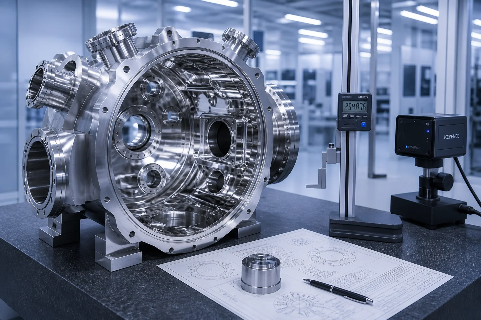 Precision cast ultra-clean stainless steel CF3M semiconductor vacuum chamber housing