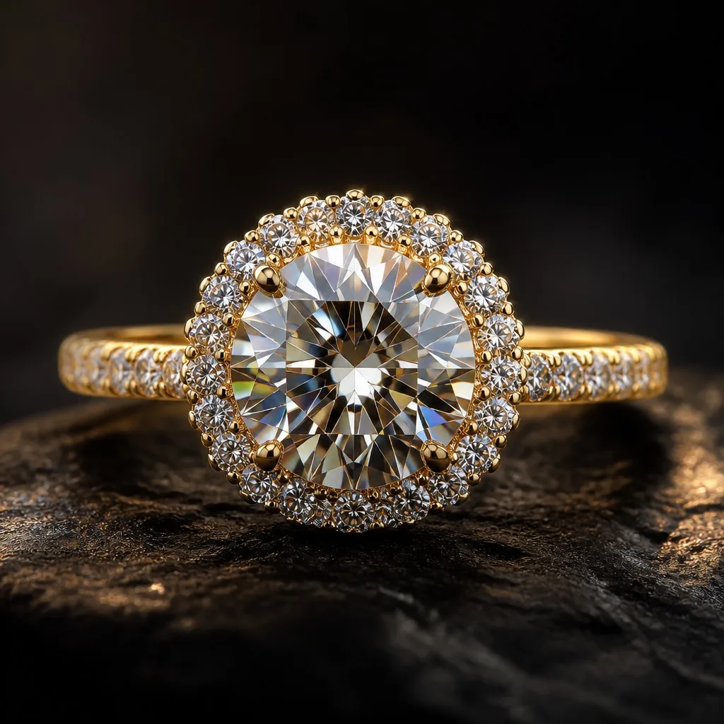 Halo Moissanite Ring