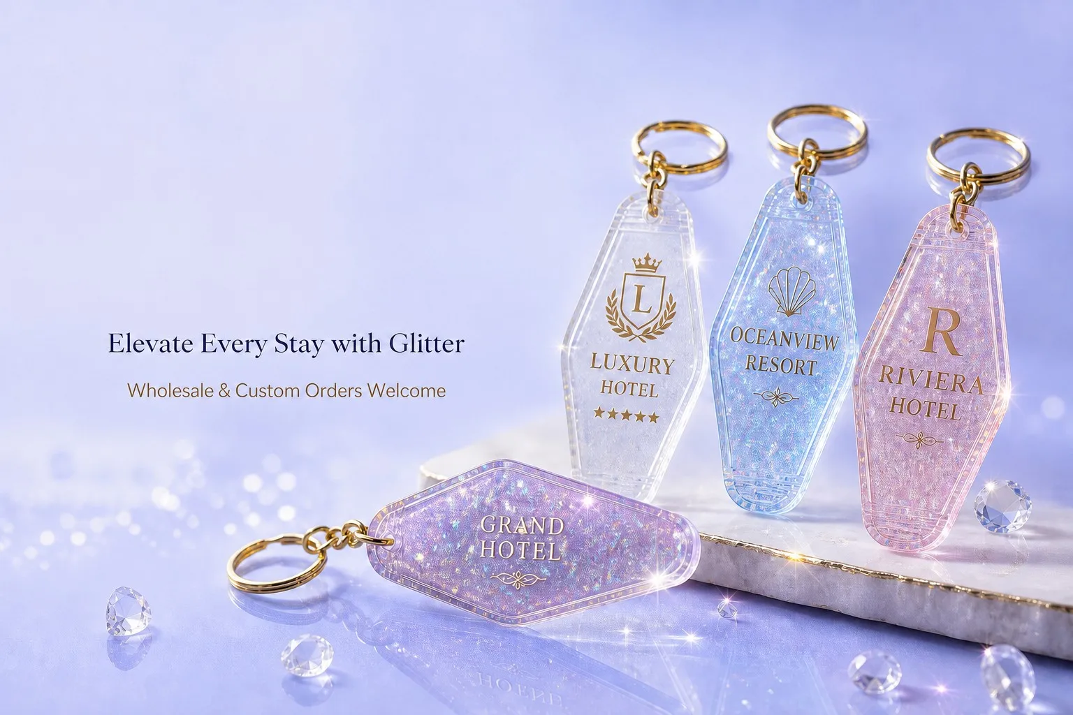 Glitter Hotel Key Tag closing banner