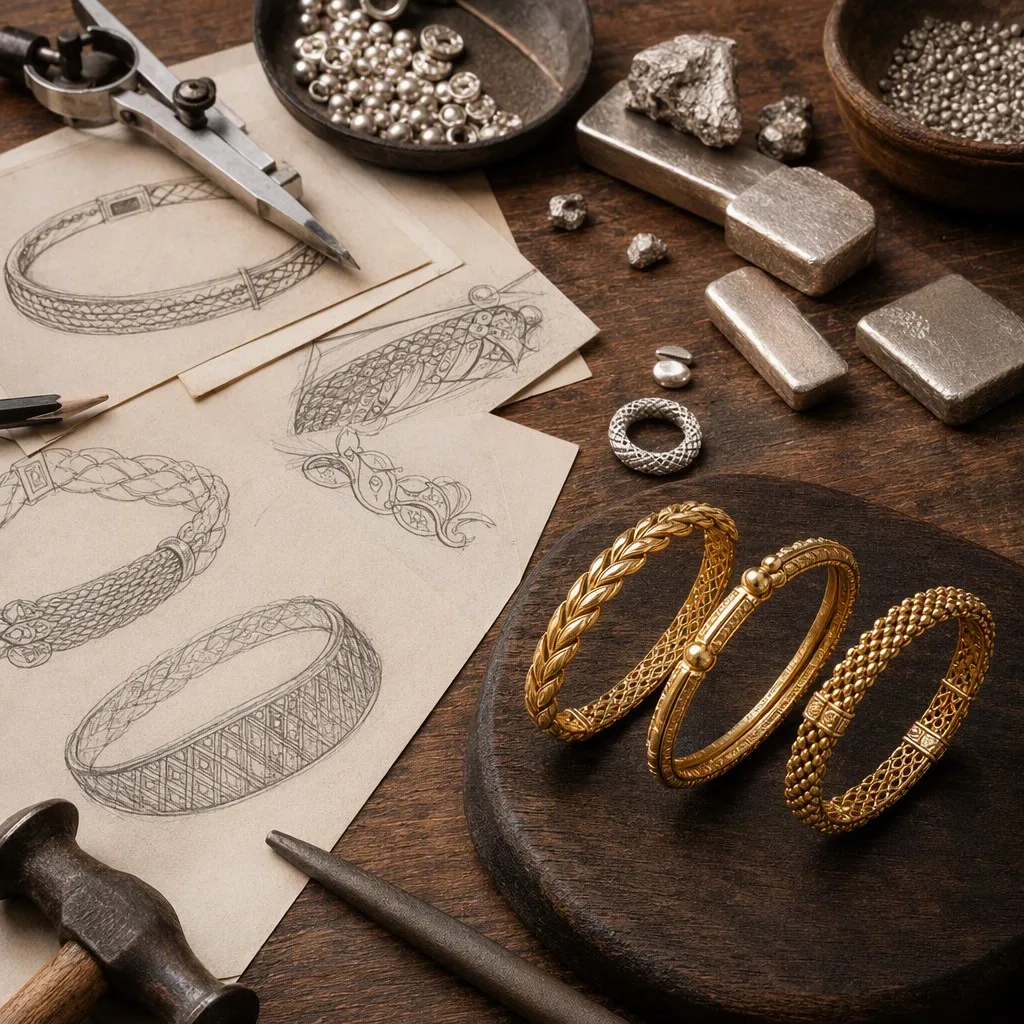 Design sketches and finished products