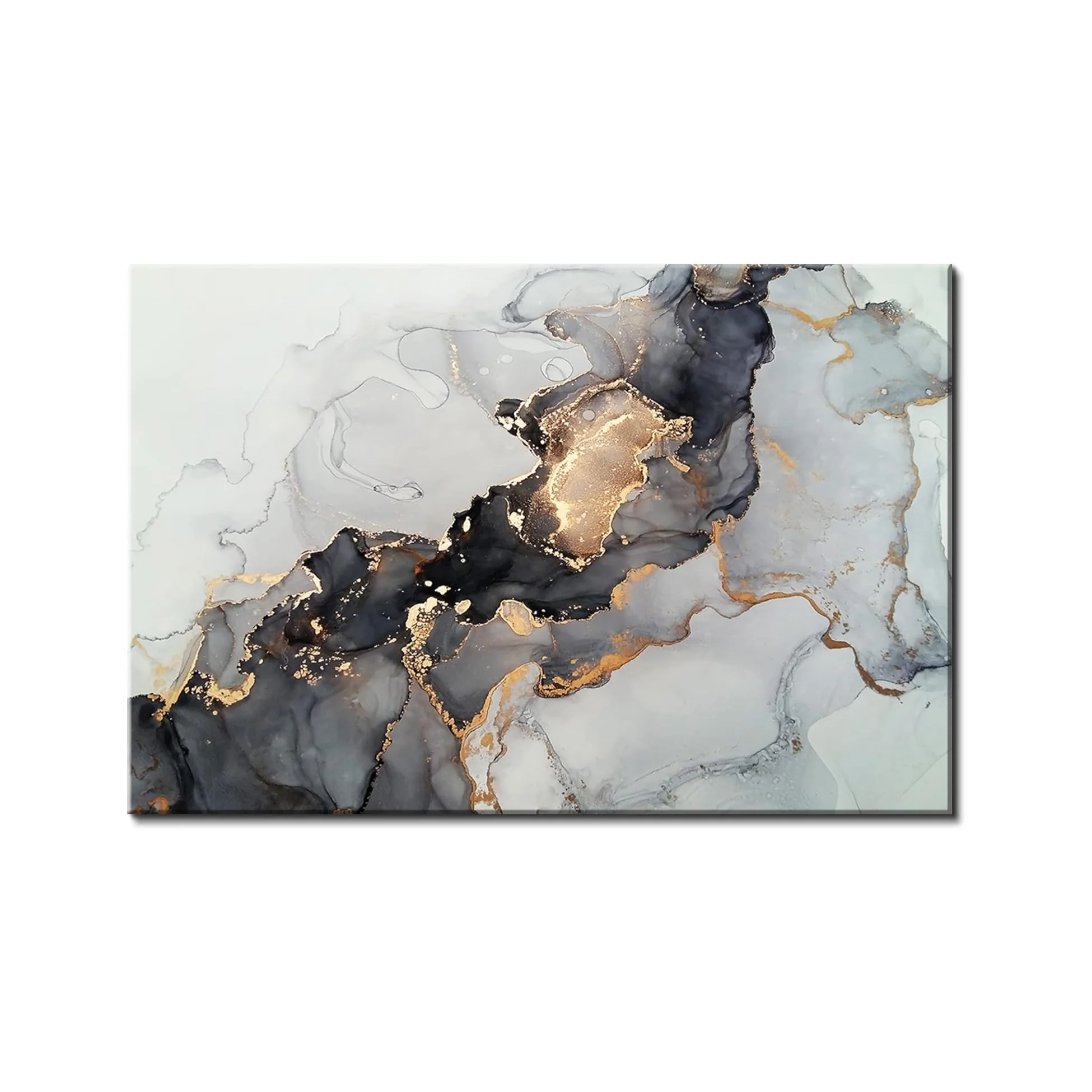 Black and Gold Marble Wall Decor Modern Luxury Painting  Decoration wall art home decor luxury extra large