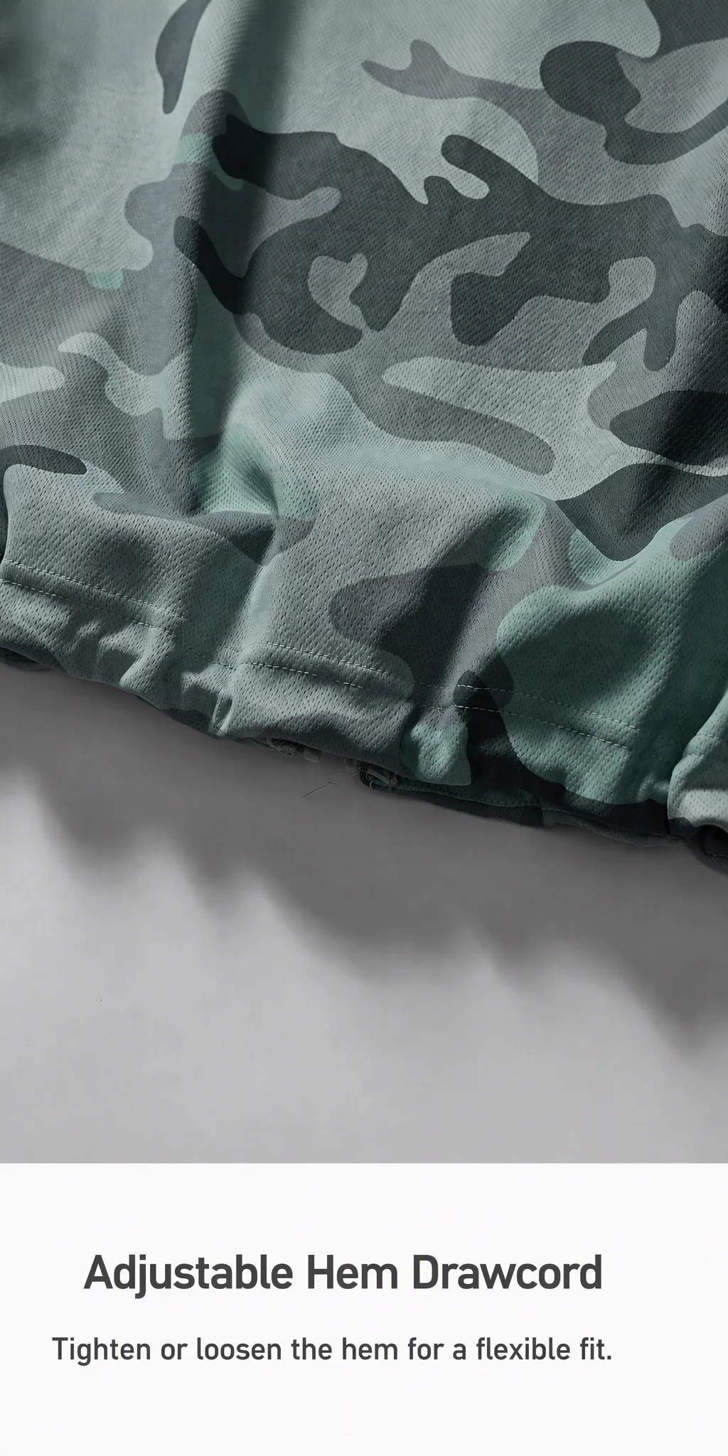 Adjustable hem drawcord detail on LKB-99035 jacket