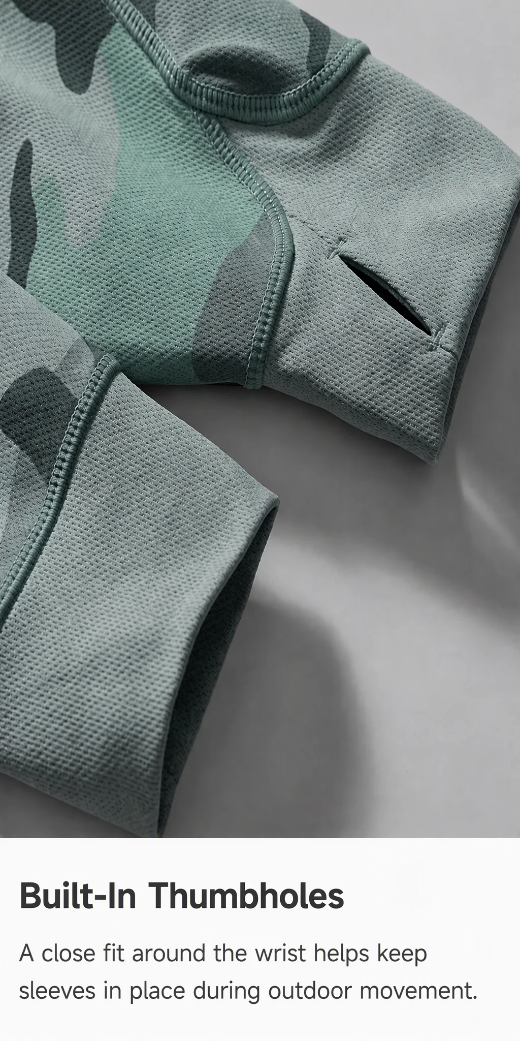 Built-in thumbhole cuff detail on LKB-99035 jacket