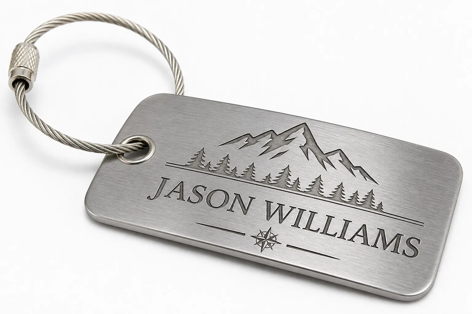 Custom metal aluminium luggage tag engraved