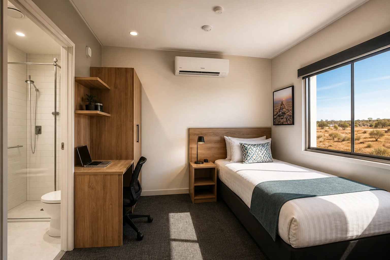 Australian Mining Accommodation Single Ensuite Donga Interior Fitout