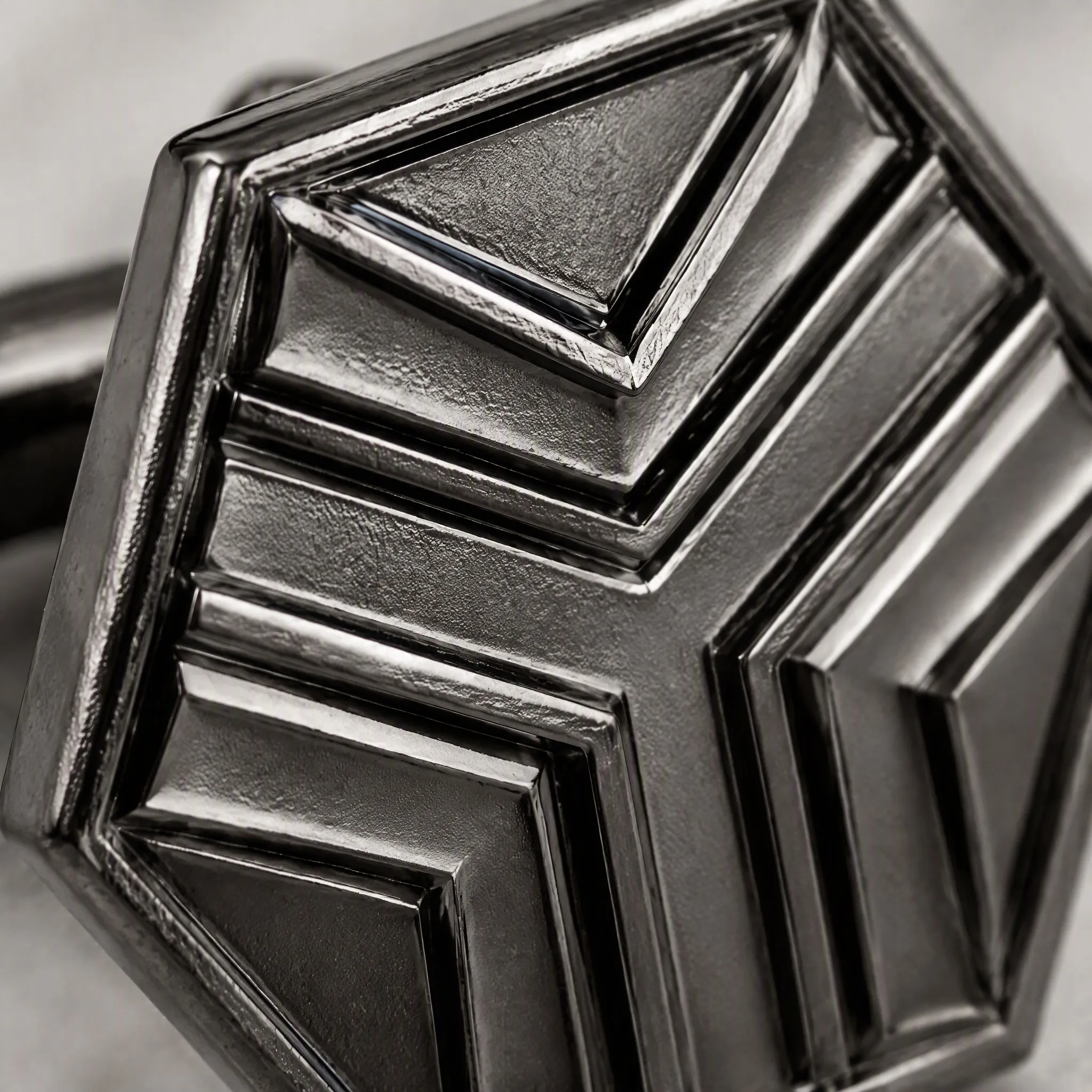 Die cast cufflinks macro embossed relief detail