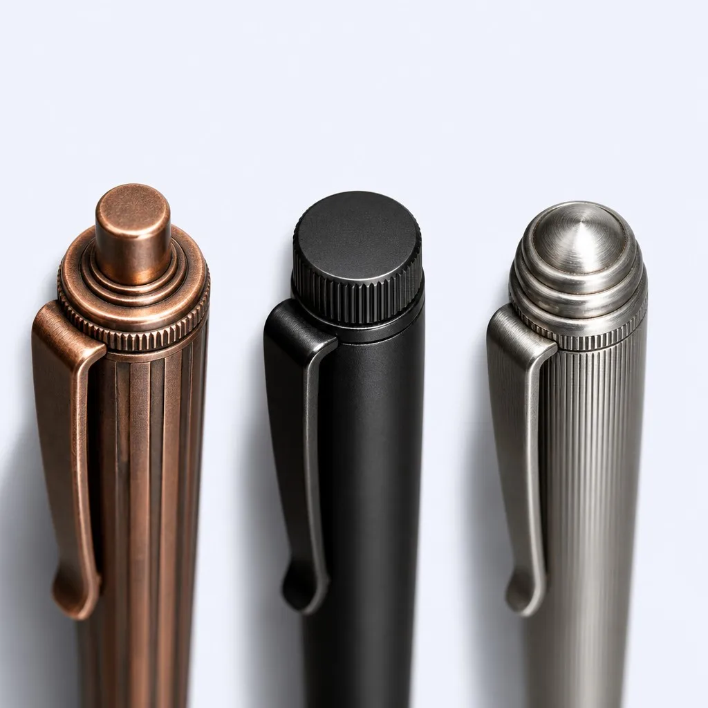 Three pen end-cap detail comparison