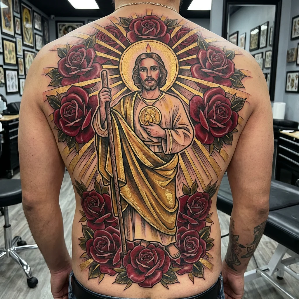 San Judas Tadeo Tattoo Design
