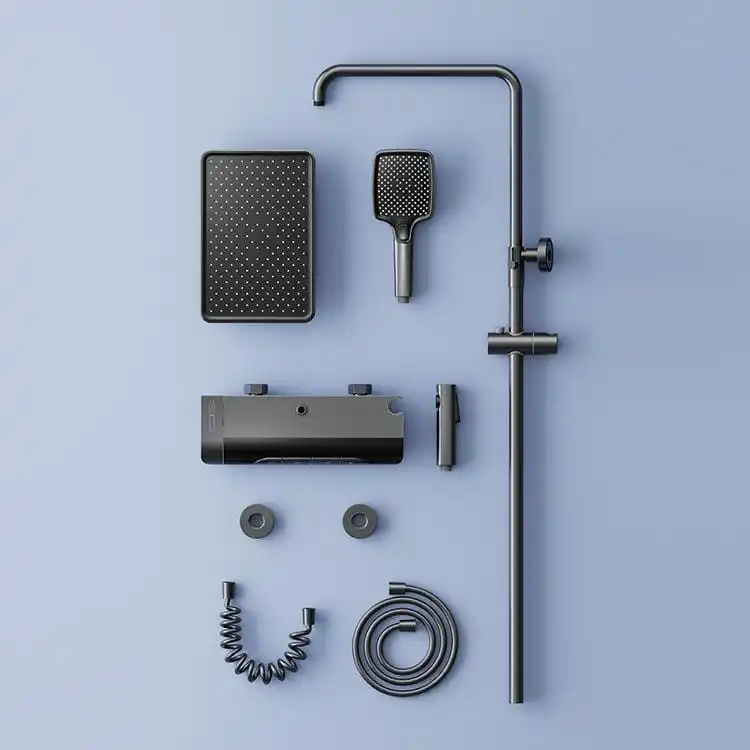 gun-grey-thermostatic-shower-set-components