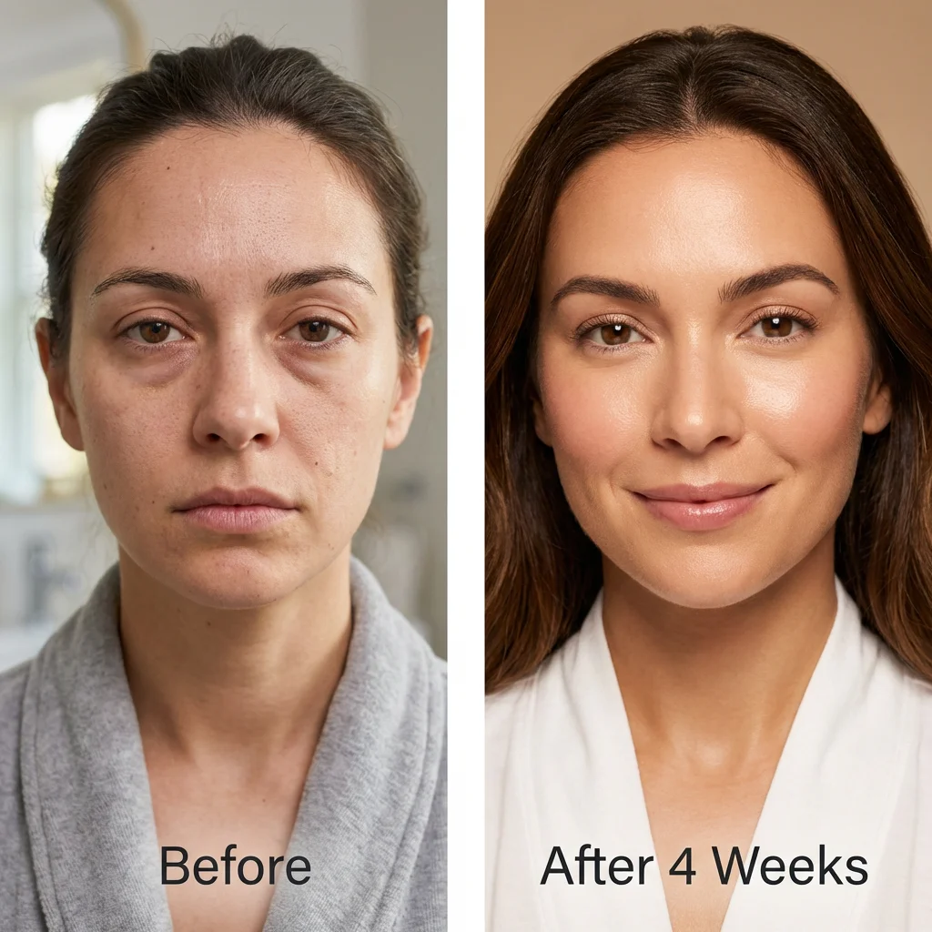 Before and after skincare results with Glazley