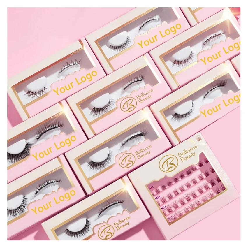 

Top Quality Custom Logo Vegan Korean Pbt Eye Lashes Vendors Faux Mink Full Strip Eyelashes