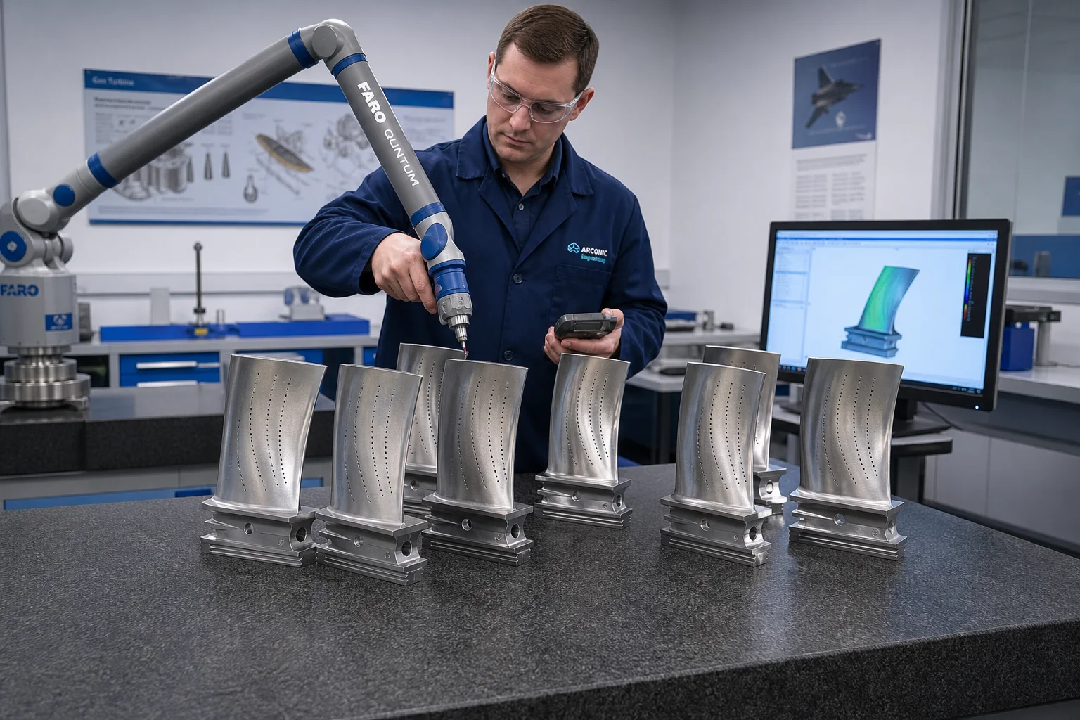 Precision vacuum investment cast Cobalt-base FSX-414 and Nickel-base Inconel 718 turbine nozzle vanes