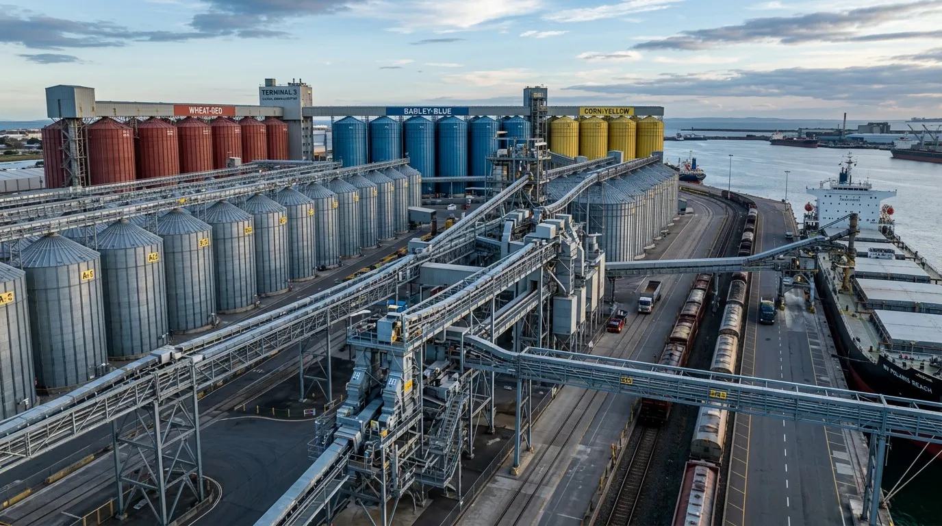 Large-Scale Multi-Product Grain Terminal Hub with Precision Segregation Infrastructure