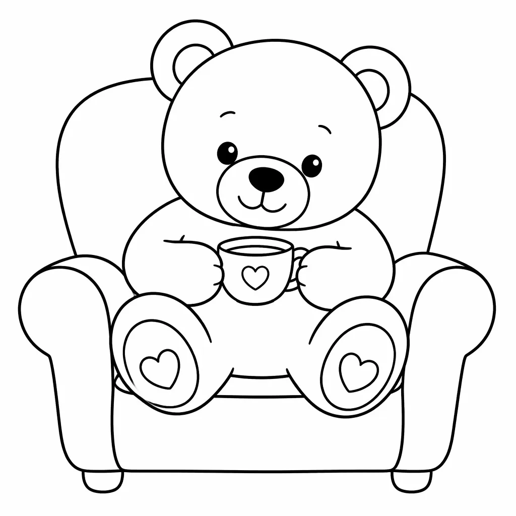 Nostalgic Teddy Bear Illustration