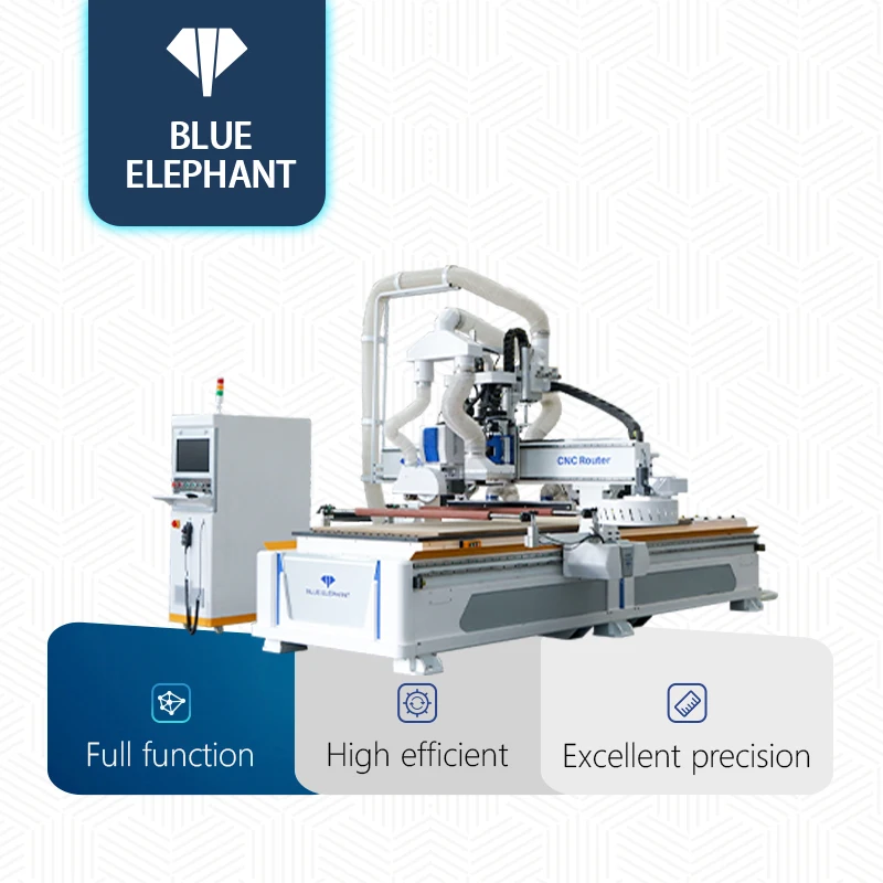 

China cnc router nesting machine1325 ATC CNC Machining Center with 2 Saws adopting a vacuum adsorption table