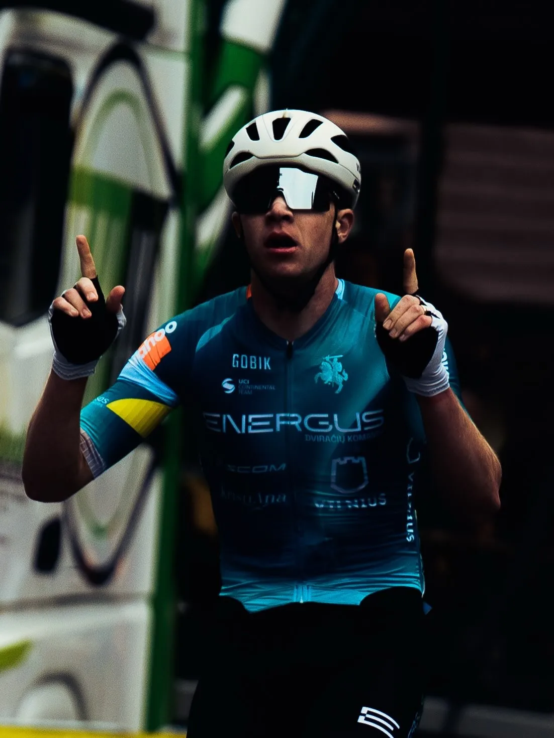 Rait Ärm (Energus Cycling Team) celebrating at Okolo jižních Čech 2026