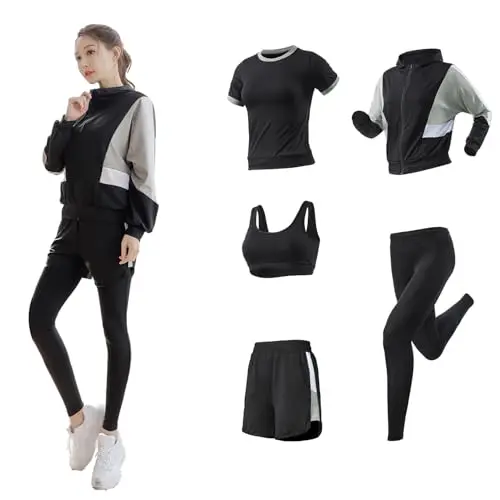 5-Piece Set Simple Breathable Yoga Set