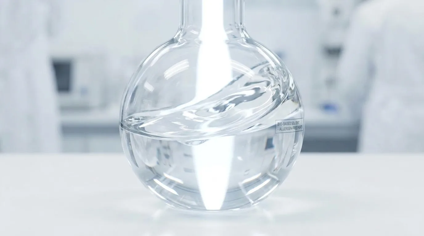 Pure bio-based solvent dynamics testing in laboratory glass beaker